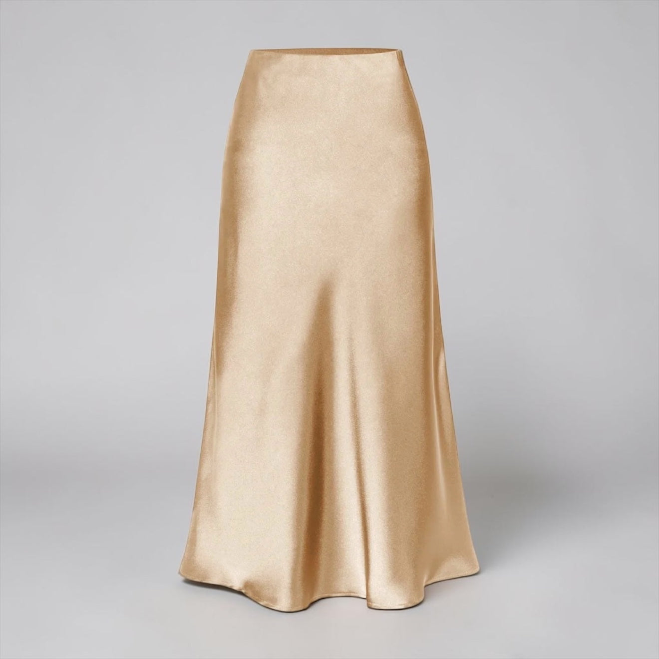 Luxury Satin Maxi Skirt for Women – High Waist Elegant Silk-Inspired A-Line Midi Skirt | Timeless Boutique Fashion
