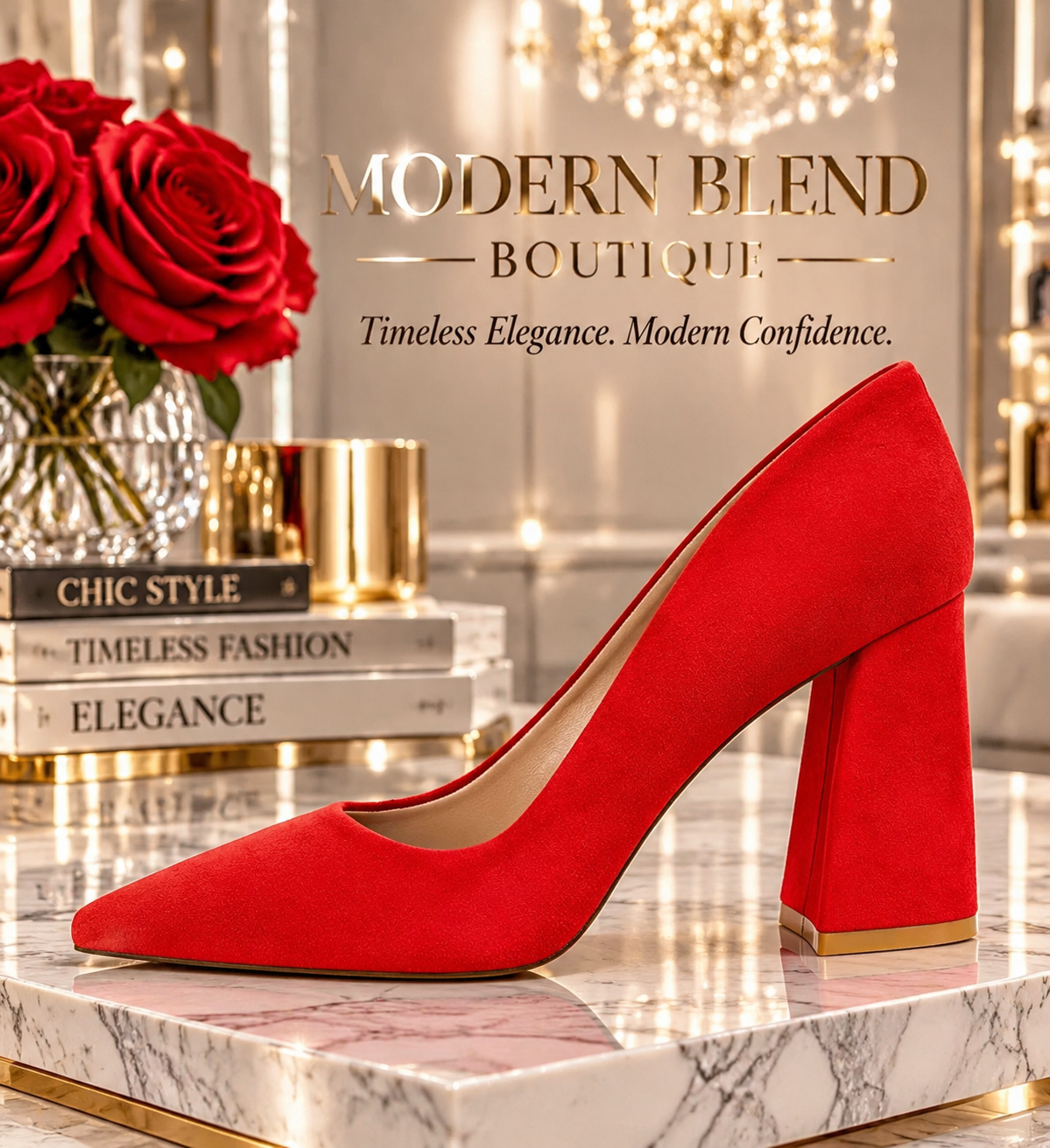 Women’s Suede-Look Pointed Toe Pumps | 8.5cm Block Heel Dress Shoes | Elegant Cognac Brown Heels