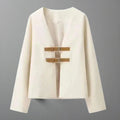 Strapped V Neck Elegant Blazer/New Long Sleeve/Metal Buckle Jacket Fashion Tide Autumn.