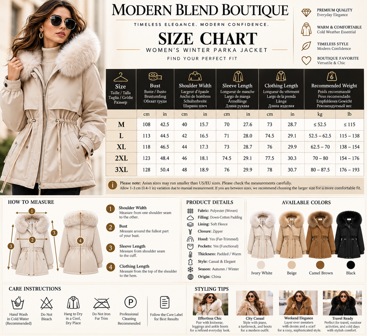 New Winter Women's Down Coat for Women, Slimming Fashionable Down Jacket with Fur Collar for Women Warm Winter Fur-lined Coat (Copy)