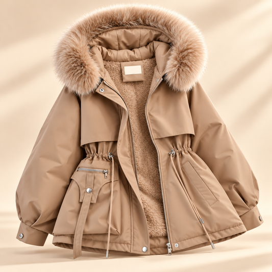 New Winter Women's Down Coat for Women, Slimming Fashionable Down Jacket with Fur Collar for Women Warm Winter Fur-lined Coat (Copy)