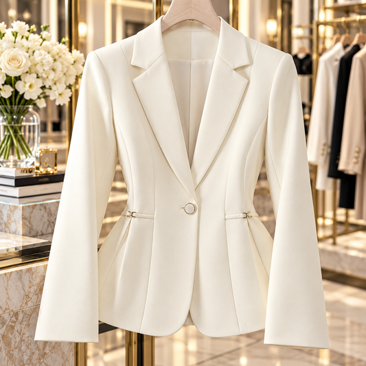 Timeless Elegance Sculpted Single-Button Blazer|Modern Blend Boutique | Women’s Tailored Workwear & Occasion Blazer