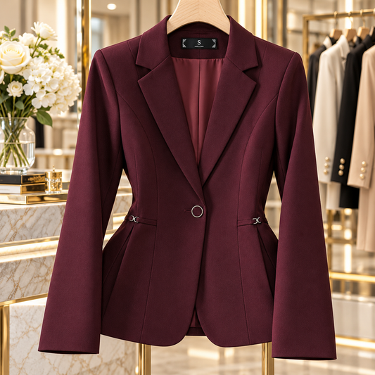 Timeless Elegance Sculpted Single-Button Blazer|Modern Blend Boutique | Women’s Tailored Workwear & Occasion Blazer