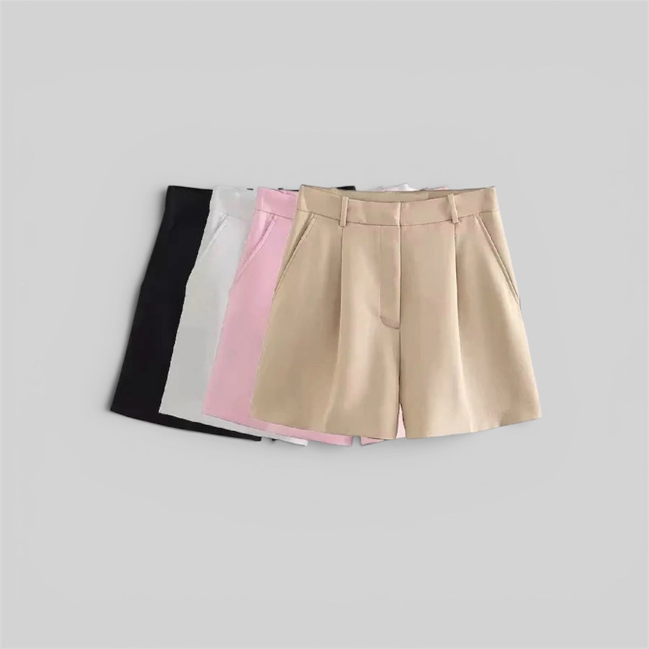Timeless Tailored Bermuda Shorts – High-Waist Elegant Fit