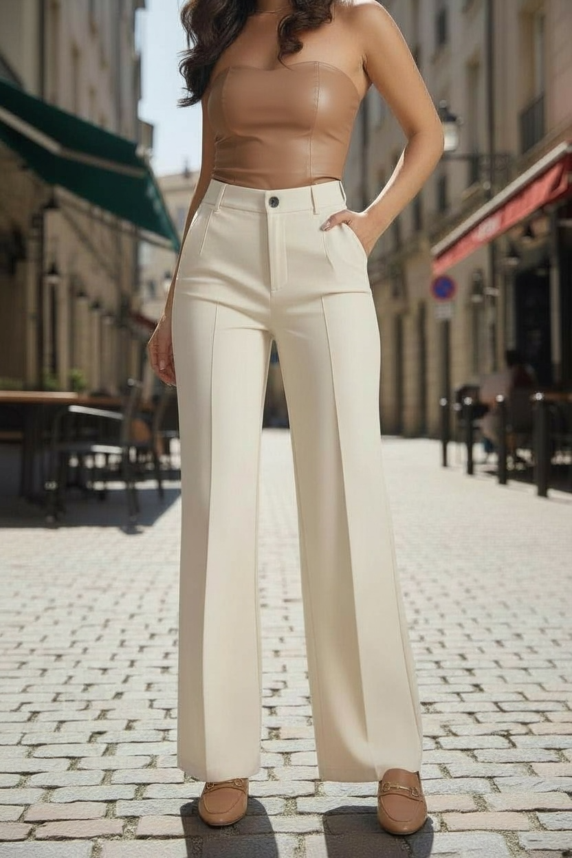High‑waist straight‑Leg Pant’s/Tailored pant’s with practical pockets and a clean silhouette/Minimalist Office Tailored Pant’s.