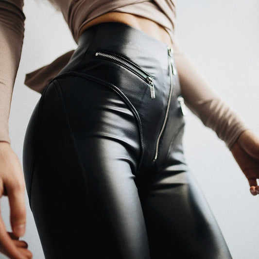 Hot Dark Leather Pant’s/Future Series Trouser’s/Sense Peach Hip Pu Tight/High Waist Leather Pants/Body Shape Wear.