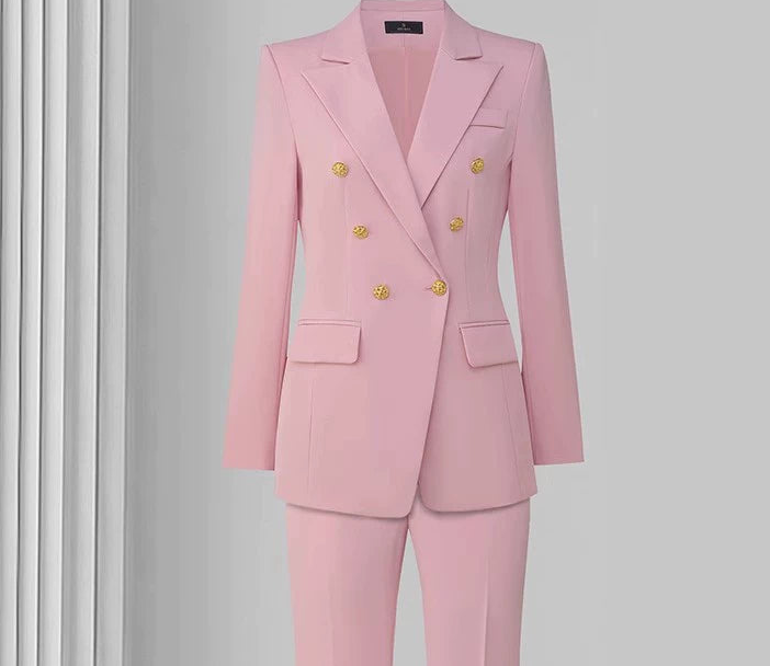 Rose Red Spring and Autumn Women's Casual Letter Suit Jacket