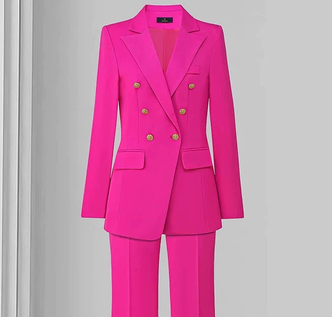 Rose Red Spring and Autumn Women's Casual Letter Suit Jacket