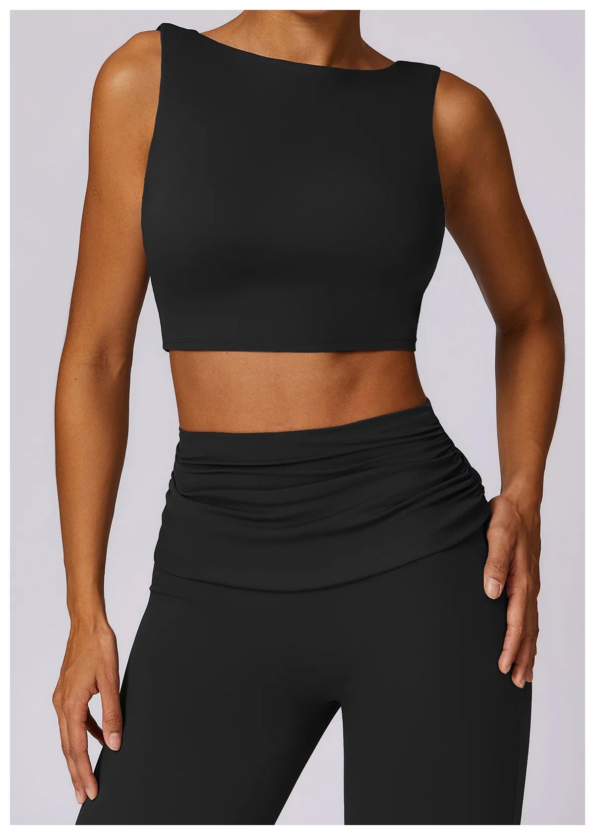 High-Waisted Flared Active Pants with Sculpting Fit – Neutral Beige