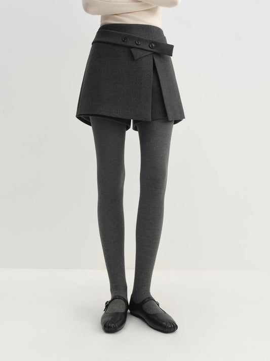 Fashion FSLE Asymmetrical Designed Women's A-Line Skirt/Pant Slit Hem Flattering High-Rise Short’s/Winter Arrival Chic Essentials