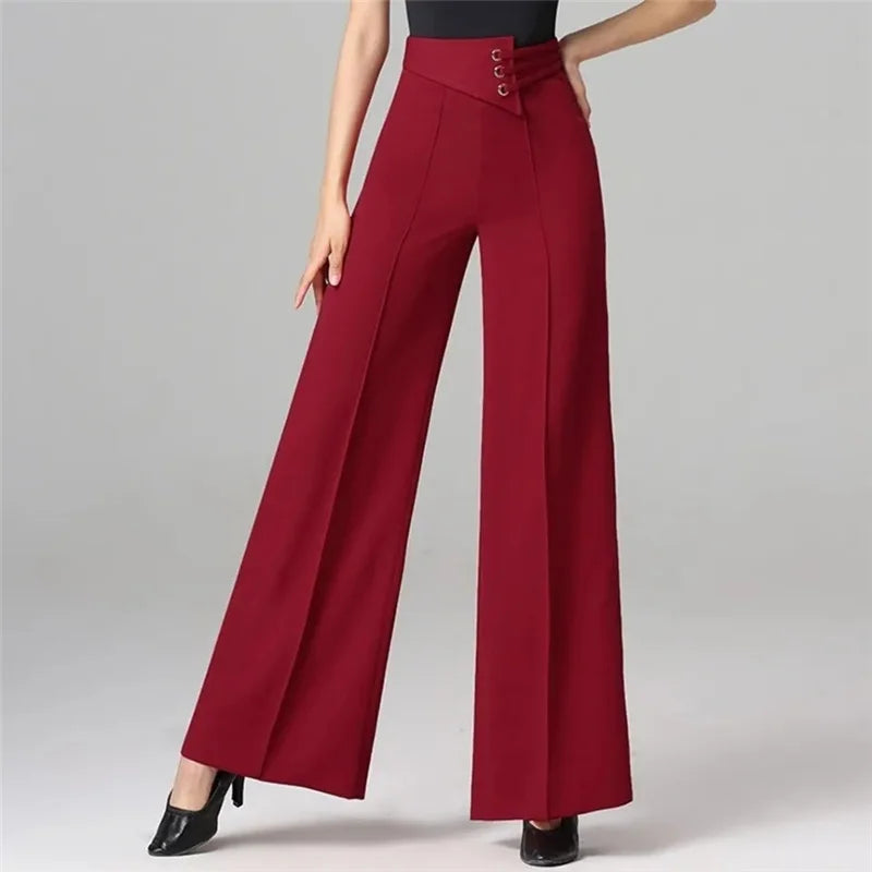 Women's Trousers/New Fashion High Waist Wide Leg Pants/Female Casual Straight Leg Pants.