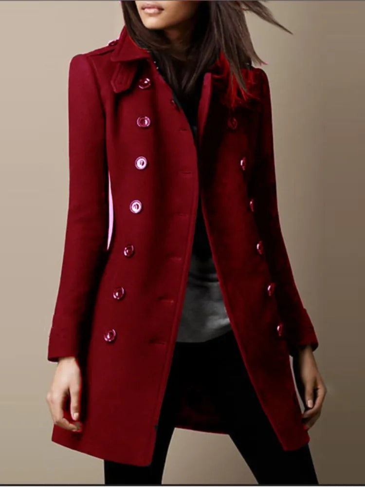 Office Coat Top Lady Casual Long Sleeve Button Coats Tops For Women Elegant Clubwear Womens Clothing Autumn Winter New