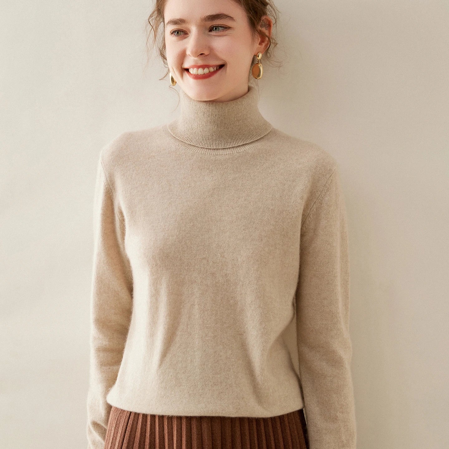 Luxury 100% Cashmere Turtleneck Sweater – Ultra Soft Classic Fit