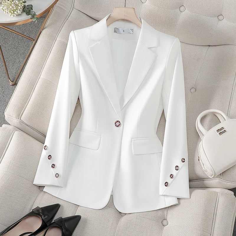NAVIU Fashion Blazer/New Business Formal Long Sleeved Buttoned Blazer/ SlimJacket Office Ladies Work Blazer’s.