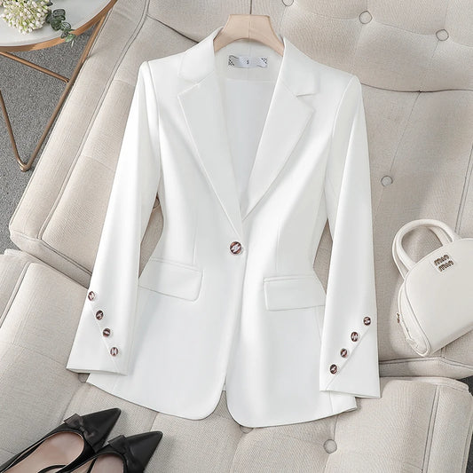 NAVIU Fashion Blazer/New Business Formal Long Sleeved Buttoned Blazer/ SlimJacket Office Ladies Work Blazer’s.
