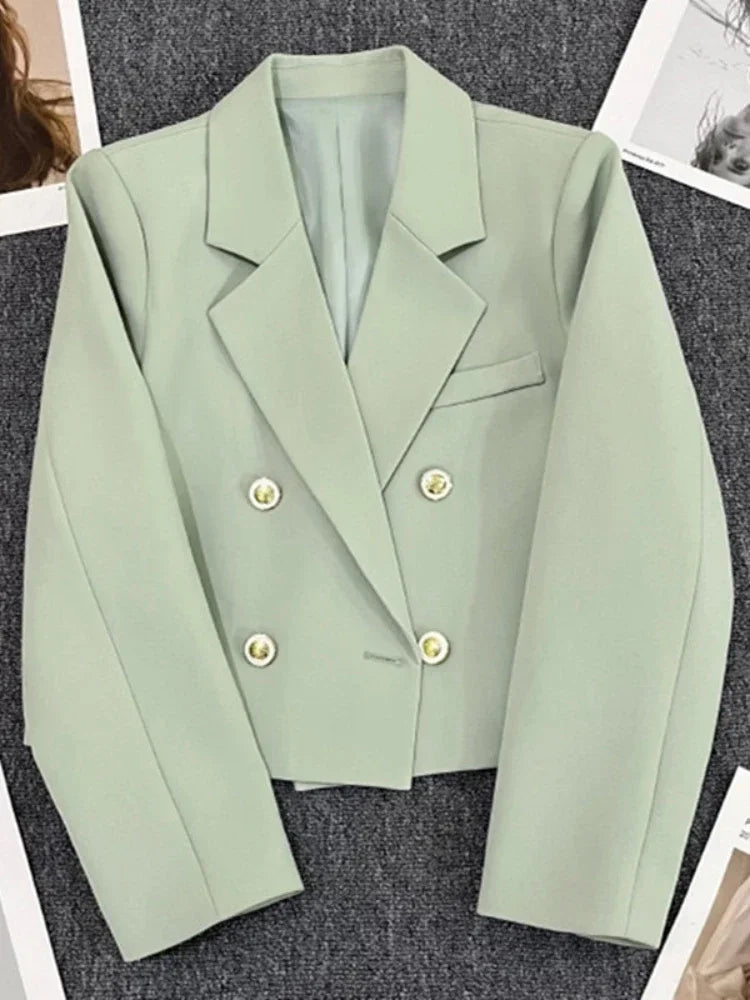 Short Cropped Fashioned Blazer /Office Lady Jacket/Fashion Coats Chic Elegant Outerwears Women's Clothes.