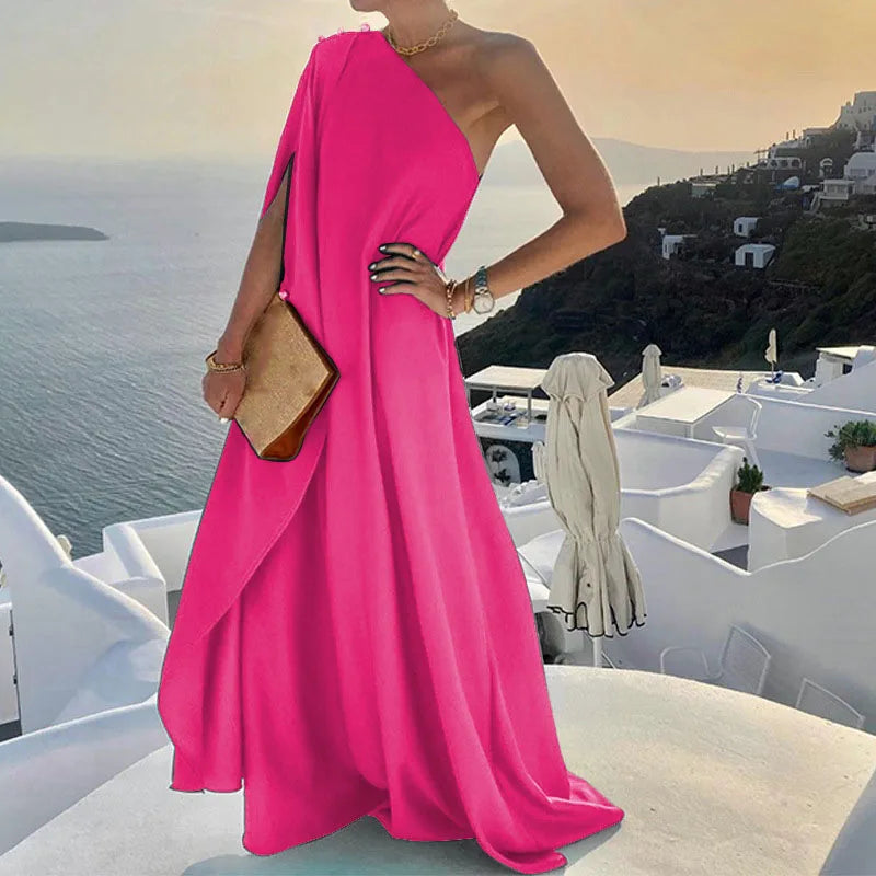 Off Shoulder loose Dress/Women Sexy Off Shoulder/Solid Loose Dresses Robe Femme Casual.