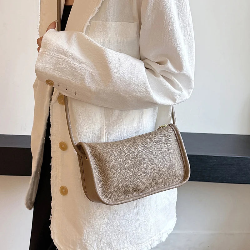 Modern Blend Boutique™ | Luxe Genuine Cowhide Leather Crossbody Bag – Premium Braided Strap Shoulder Purse for Women