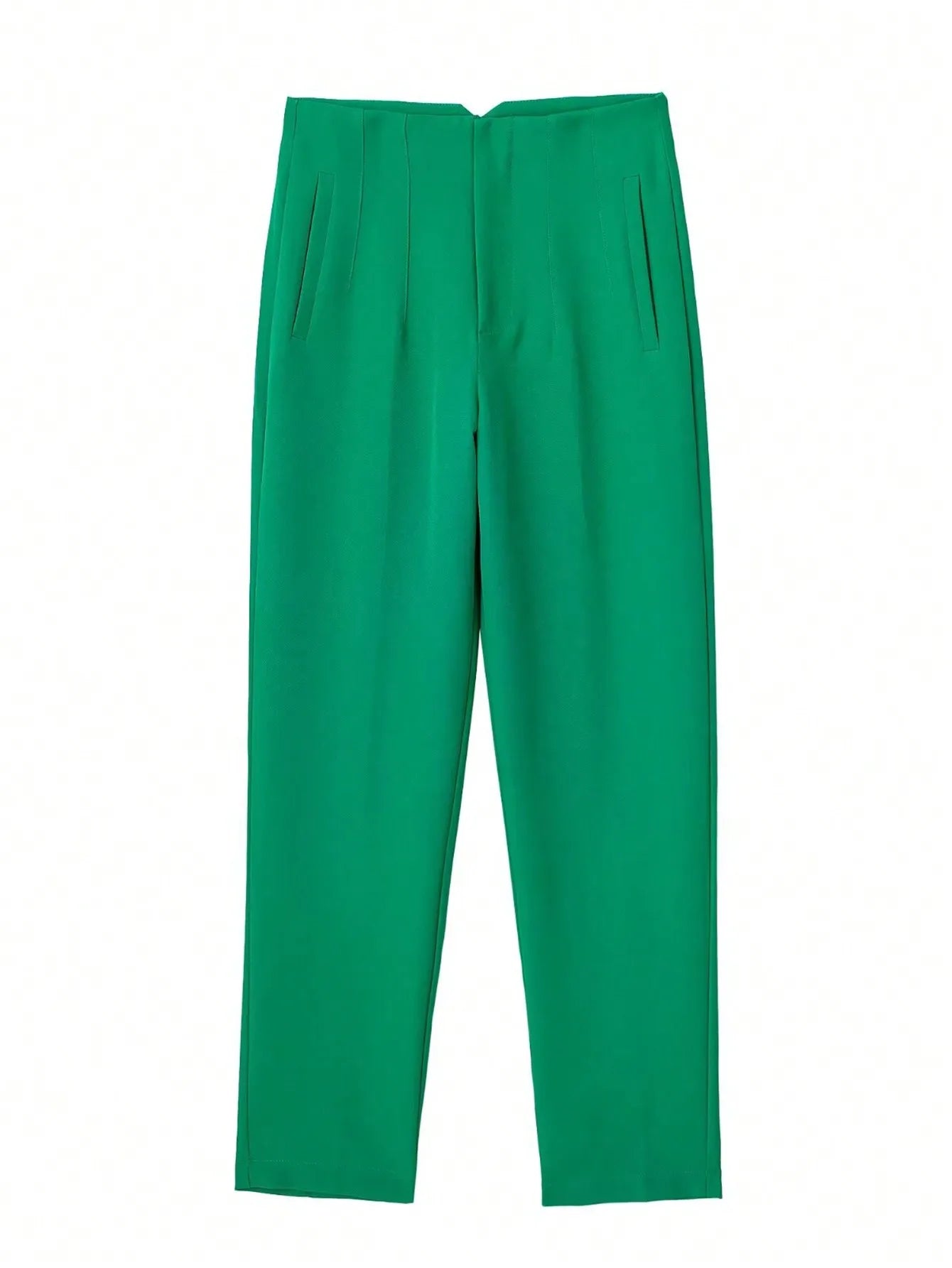 Solid HH Flat Front Pencil Pant’s/High Waist Casual Streetwear/Woven  Trouser’s Office Wear Chic Pant’s.