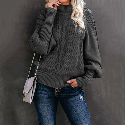 Cozy long-sleeved pullover/Solid color winter fashion/Comfy knitted sweater for women/Limid-neck sweater for women/Fashion long sleeved knitted solid color sweater.
