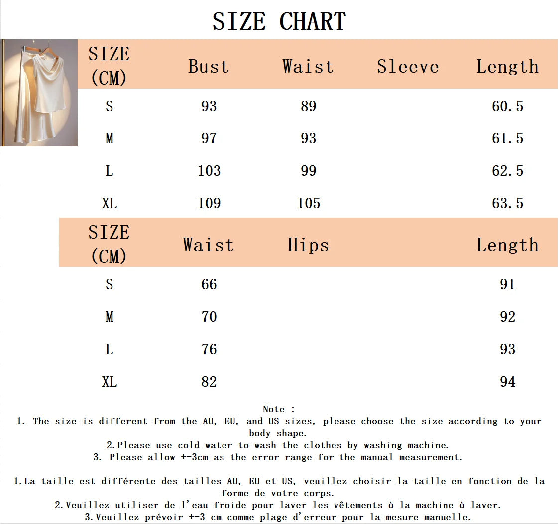 Luxury Satin Cowl Neck Two-Piece Set – Elegant Sleeveless Top & Flowing Skirt Set