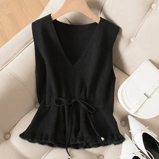 Women’s Knitted Sweater Vest – Sleeveless Pullover Jacket | Autumn Winter Warm Knit Coat | Chaleco Mujer