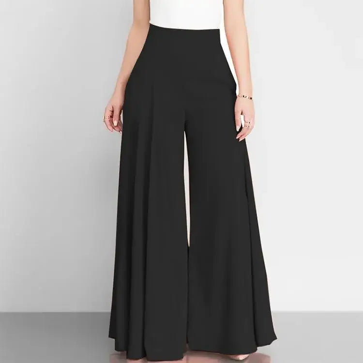 Wide leg trousers pants/Elegant OL Solid High Waist Wide Leg Pants Casual Basics Trousers OTTD Streetwear.