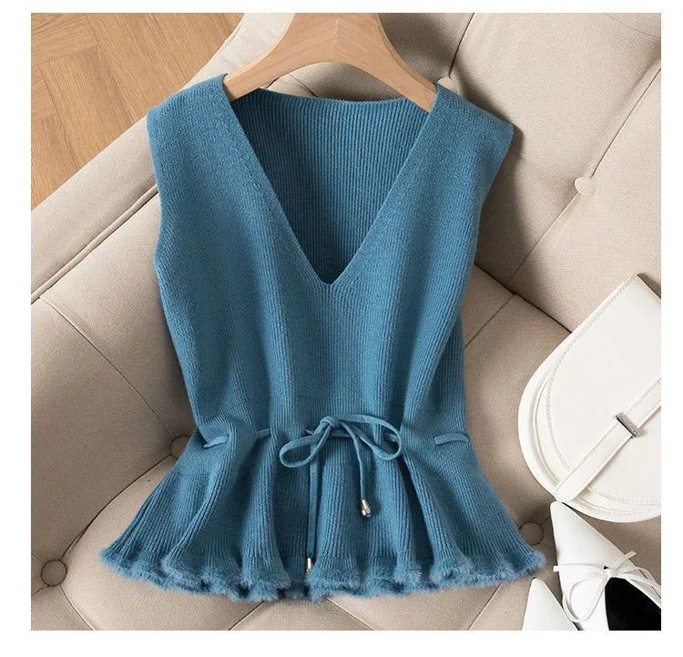 Women’s Knitted Sweater Vest – Sleeveless Pullover Jacket | Autumn Winter Warm Knit Coat | Chaleco Mujer