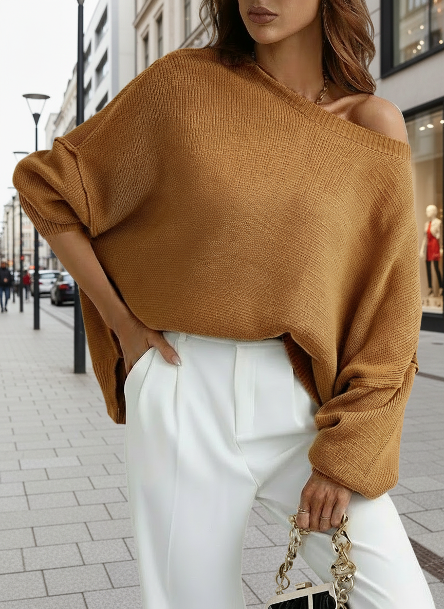 Comfy Oversized Sweater’s/Loose O~Neck Knit Sweater/Split Pull Knitted Pullover Oversized Winter Clothing.