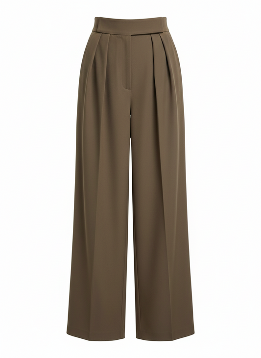 Jielur Brown Wide Leg Pant’s/Vintage Palazzo Office Elegant Trouser’s/Female High Waist Pant’s.