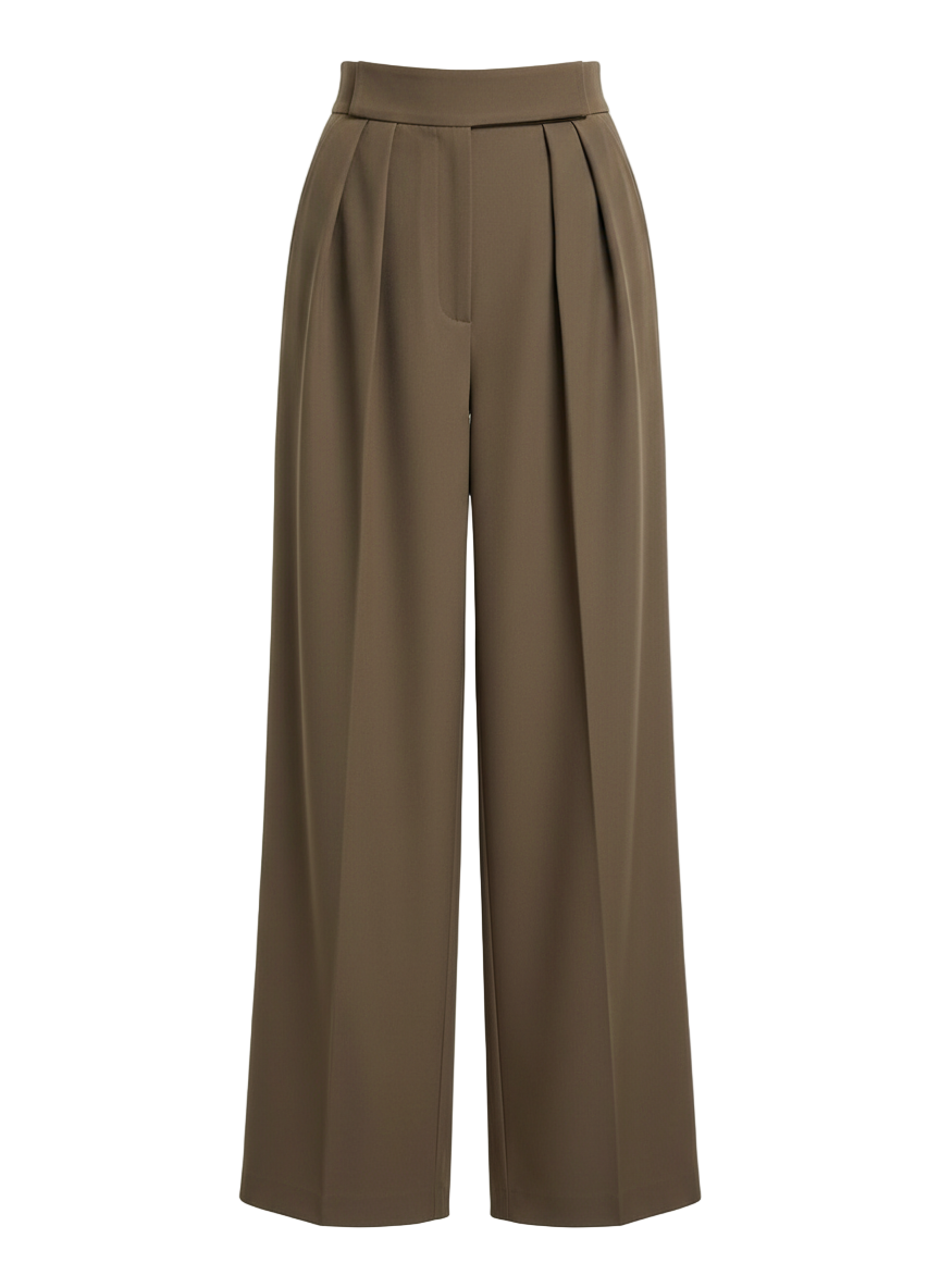 Jielur Brown Wide Leg Pant’s/Vintage Palazzo Office Elegant Trouser’s/Female High Waist Pant’s.