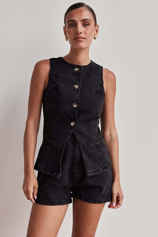 Timeless Denim Elegance™ Two-Piece Set