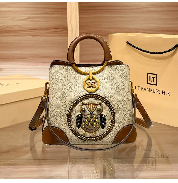 Animal Creative Designed Handbag/Modern Genuine Leather Carrying Bag/High End Designed Fashionable Single Shoulder Crossbody Handbag.