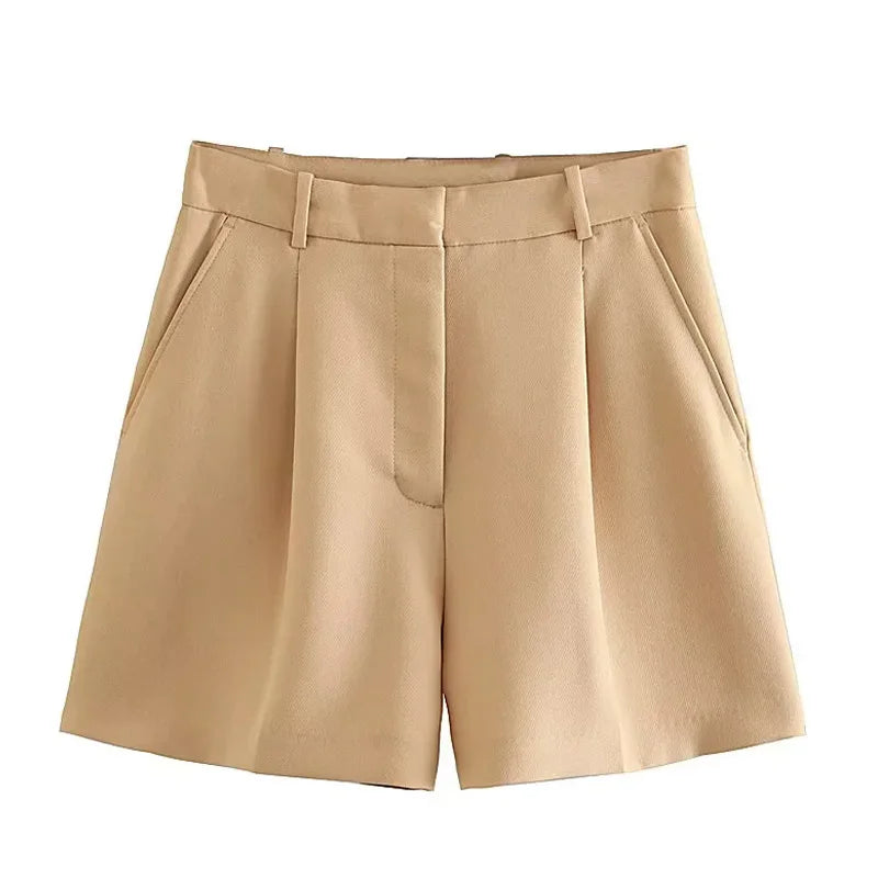 HXAO Female Short’s/Pleated Baggy White Shorts For Women Casual High Waist Short Pants
