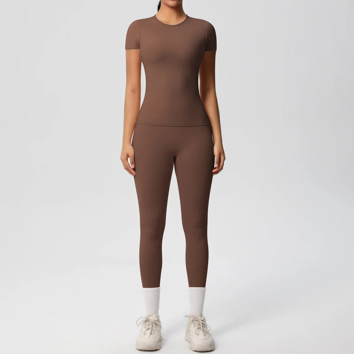 Perfect Blended Colored Set/2pcs Athletic Wear Yoga Set/Workout Sportswear Gym Clothing Fitness/Long Sleeve Crop Top High Waist Legging Sports Bra.