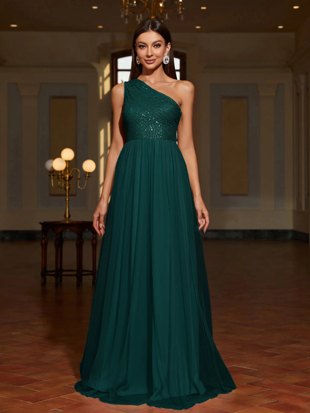 Asymmetrical Backless Exquisite Sequin Mesh  Dress/Long Evening Dress/Special Host Performance/ Bridesmaid Dress.🖤