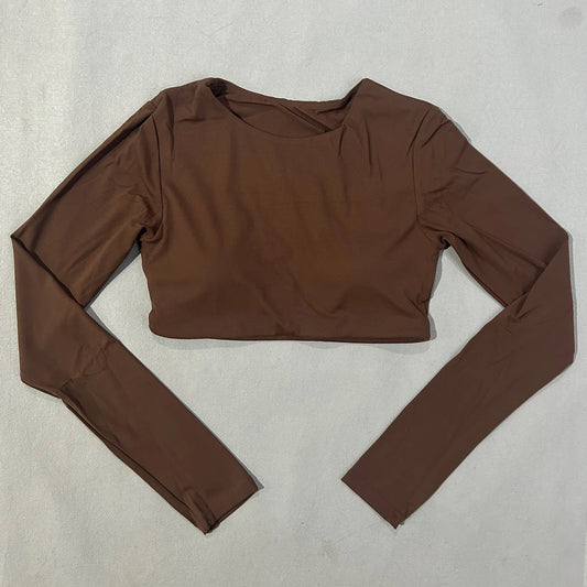 Solid Yoga Shirt’s/Women Long Sleeve With Padded Fitness Running Gym Clothes/Workout Dry Fit Breathable High Elastic Sports Top.