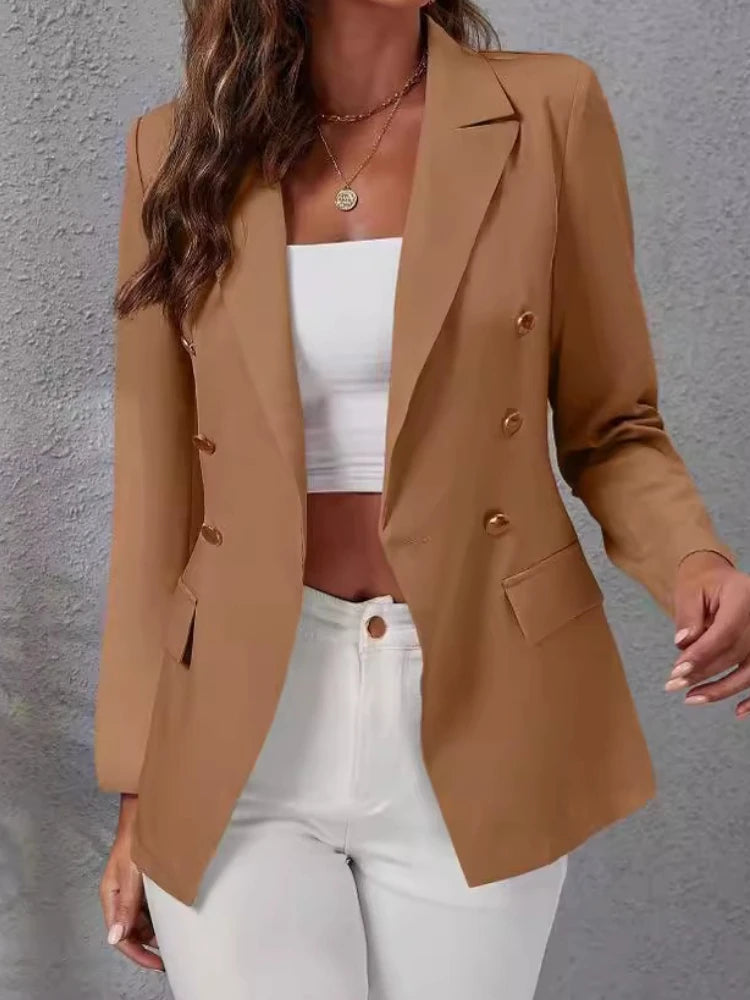New Classic Winter Blazer’s/Solid Colored Button Up Styled Blazer/Fashion Casual Suit/Slim Fitted Blazers Women.