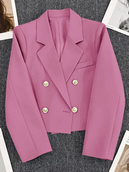 Short Cropped Fashioned Blazer /Office Lady Jacket/Fashion Coats Chic Elegant Outerwears Women's Clothes.