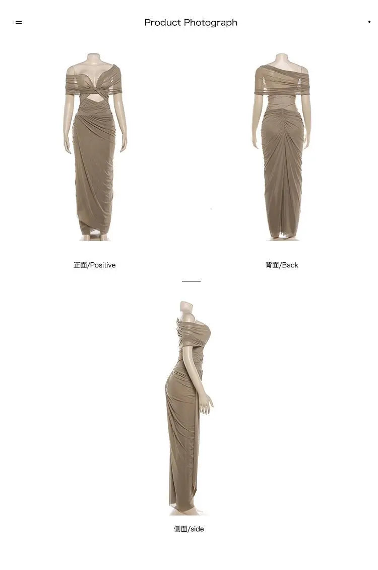 Timeless Elegance One-Shoulder Ruched Evening Gown