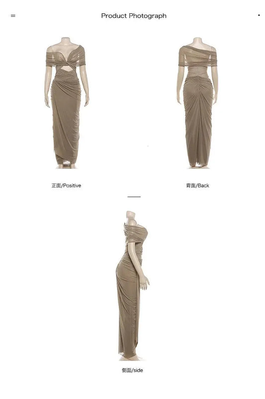 Timeless Elegance One-Shoulder Ruched Evening Gown