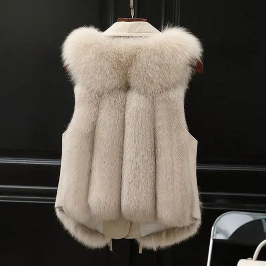 Admirable Winter Fur Coat/Vest Winter Waistcoat/Short Fur Vest Female Vestcoat.