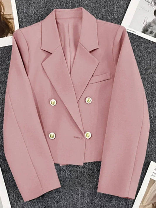 Short Cropped Fashioned Blazer /Office Lady Jacket/Fashion Coats Chic Elegant Outerwears Women's Clothes.