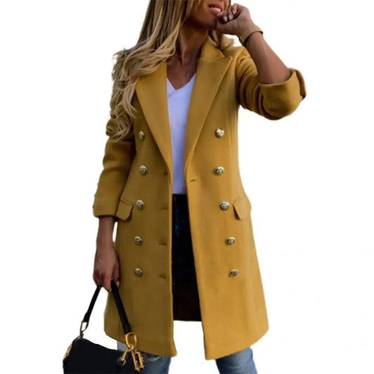 Classic Open Up Overcoat/Turn Down Button/Woolen Made/Long Sleeved/Slim Fitted Autumn Wear/Casual Overcoat For Daily Wear.