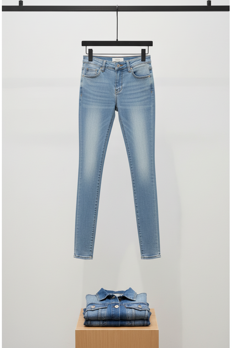 High-Waist Hip-Enhancing Skinny Jeans – Sculpting Push-Up Fit