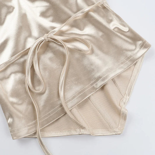 Champagne Satin Sculpt Corset Top