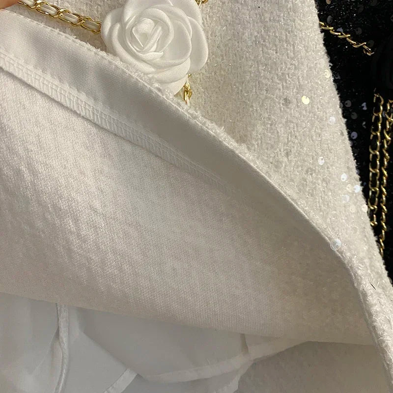 Seasonal High Waist A-line Floral Chain Lace-Up Skirts/Skirts with Shorts/Stretched Above Knee.