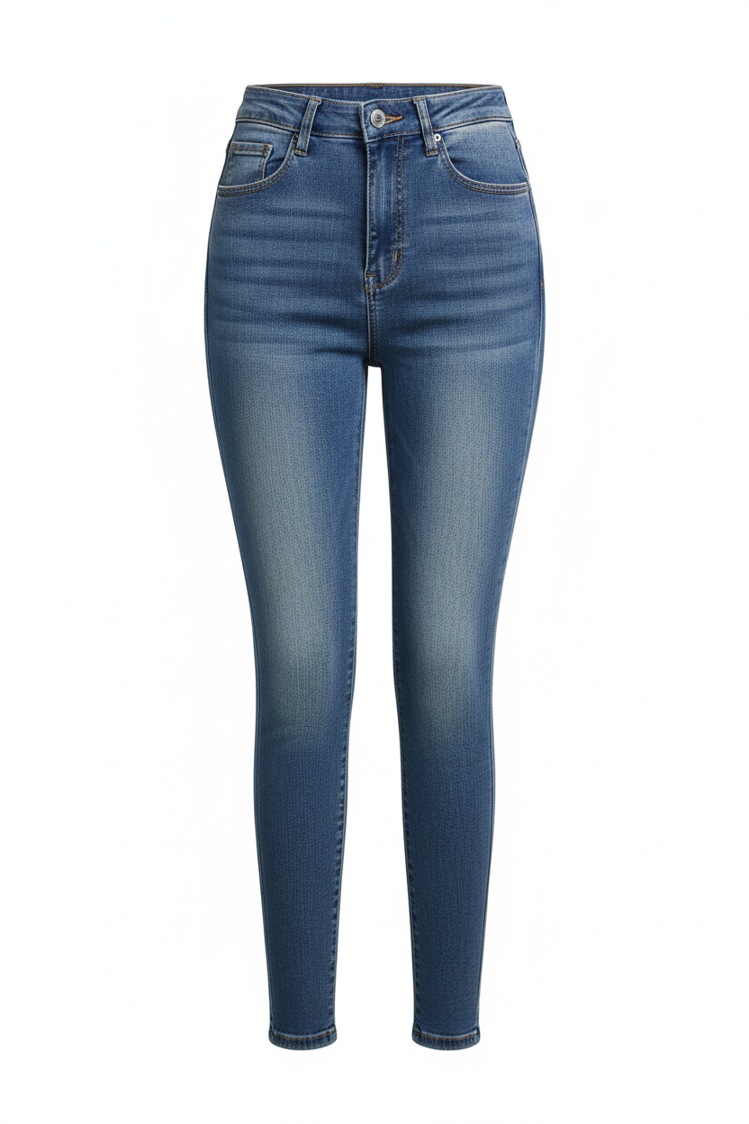 High-Waist Hip-Enhancing Skinny Jeans – Sculpting Push-Up Fit