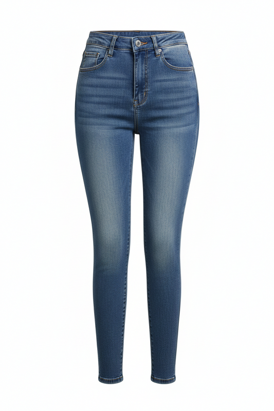 High-Waist Hip-Enhancing Skinny Jeans – Sculpting Push-Up Fit