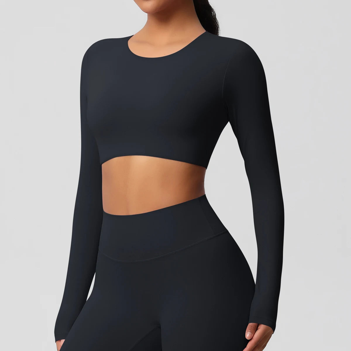 Solid Yoga Shirt’s/Women Long Sleeve With Padded Fitness Running Gym Clothes/Workout Dry Fit Breathable High Elastic Sports Top.